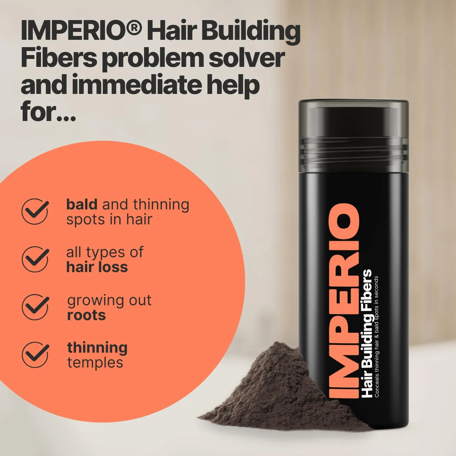 IMPERIO Hair Building Fibers for Thinning Hair - 26g Premium Hair Fibers for Women & Men in Hairdresser Quality - Hair thickening in less than 20 seconds (Light Blonde)