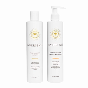 INNERSENSE Organic Beauty - Pure Harmony Hairbath Shampoo   Inspiration Conditioner Duo | Non-Toxic, Cruelty-Free, Clean Haircare (10 fl oz each)