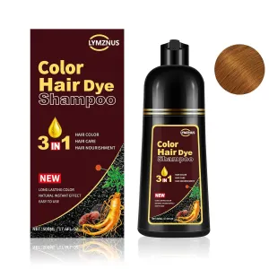 Instant Herbal Blonde Brown Hair Dye Shampoo 3 in 1, Colors in Minutes, Brown Hair Color Shampoo for Men and Women, 500ml
