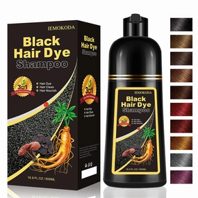 Instant Black Hair Dye Shampoo 3- in-1, 100 Percent Gray Coverage, Magic in 15 Minutes for All Types, Natural Women & Men, Color Depositing Conditioner, Easy to Use