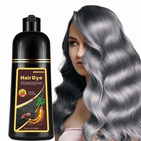 Instant Silver Gray Hair Color Shampoo, 3-in-1 Long-Lasting Dye for Women and Men - Works in Minutes