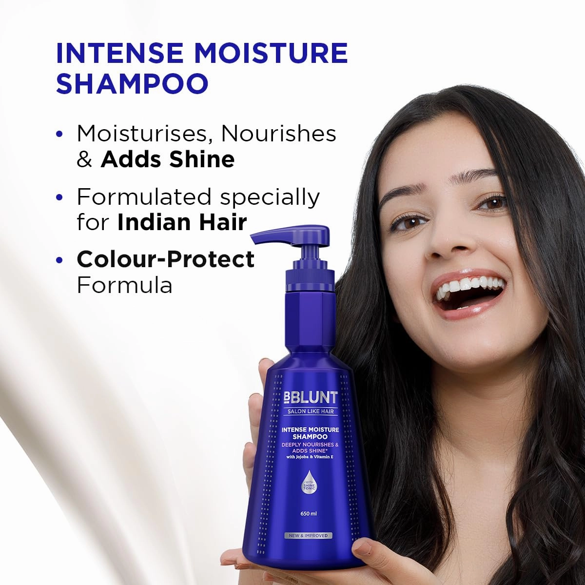 Intense Moisture Shampoo for Dry & Frizzy Hair | Gently Cleanses & Makes Hair Soft | Enhances Elasticity & Adds Shine | Color-Protect Formula | 21.98 Fl Oz/650 ml