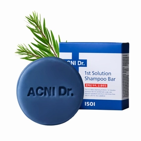 ISOI ACNI Dr. 1st Solution Shampoo Bar, Deep Cleansing & Soothing for Oily and Acne-Prone Scalp, Plastic-Free, Korean Hair Care (4.23 oz, 120g)