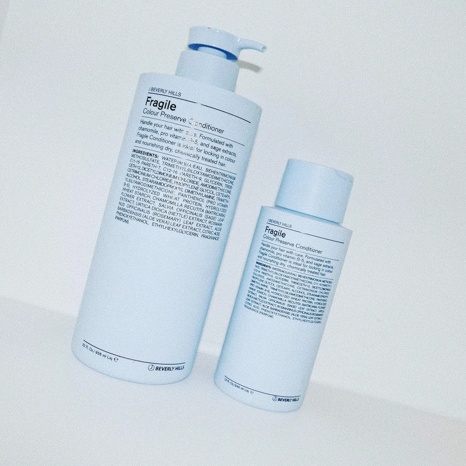 J Beverly Hills Blue Fragile Colour Preserve Shampoo with Sage Oil to Brighten Color, (3 Oz, 12 Oz, 32 Oz)