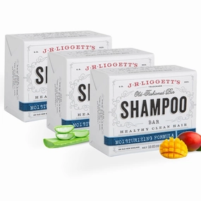 J·R·LIGGETT'S All-Natural Shampoo Bar, Moisturizing Formula -Supports Strong and Healthy Hair -Nourish Follicles with Antioxidants and Vitamins -Detergent and Sulfate-Free, Set of Three,3.5 Ounce Bar
