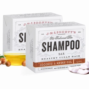 J·R·LIGGETT'S Shampoo Bar for Hair | Virgin Coconut and Argan Oil Formula | Supports Strong Healthy Hair | Nourish Follicles with Antioxidants and Vitamins | Sulfate-Free | 2 Pack 3.5oz