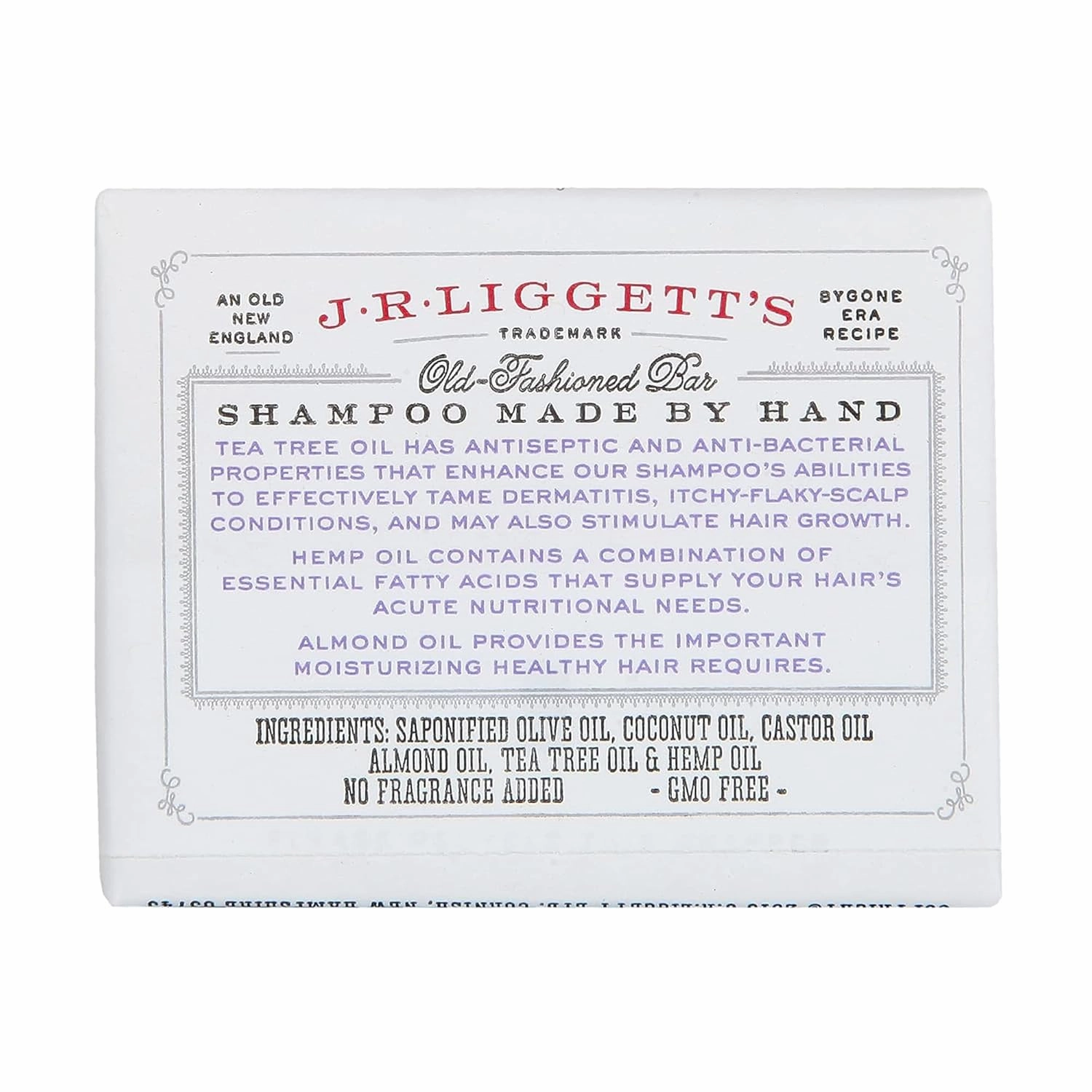 J·R·LIGGETT'S Shampoo Bar for Hair, Tea Tree and Hemp Oil Formula for Strong Healthy Hair Growth, Nourish Follicles with Antioxidants and Vitamins, Sulfate-Free - 2 Pack of 3.5 oz Bars