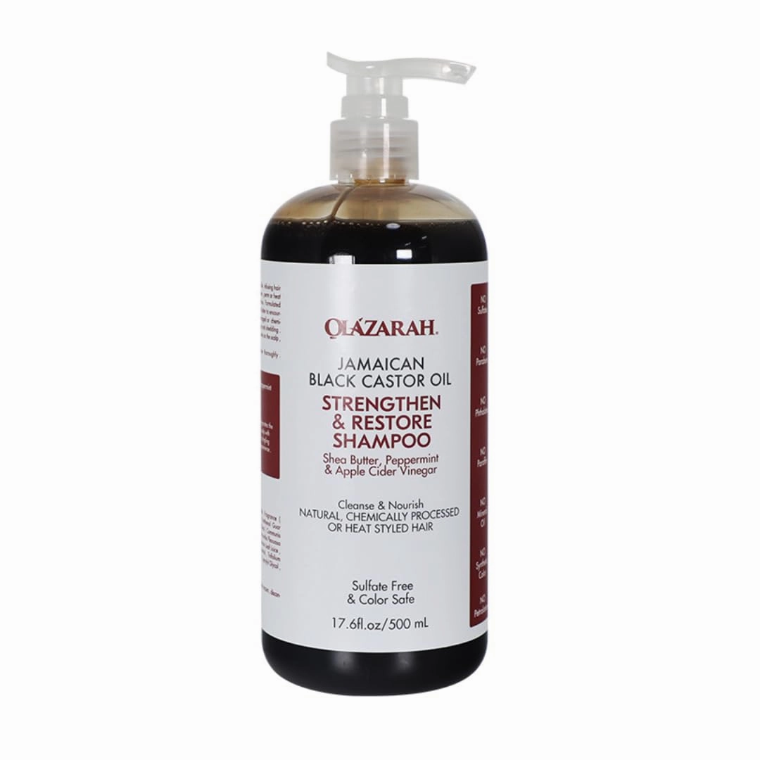 Jamaican Black Castor Oil Strengthen & Restore Shampoo with Shea Butter, Peppermint and Apple Cider Vinegar to Cleanse & Nourish, 17 Fl oz