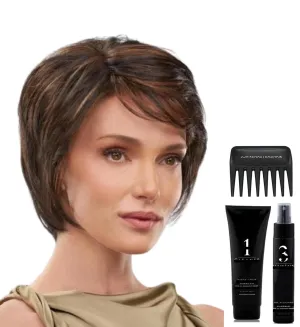 Jon Renau & Christy's Wigs Bundle - 5 Items: Stella Star Wig Q & A Booklet, 2oz Travel Size Wig Shampoo, HD Smooth and Wide Tooth Comb - Color: 32F