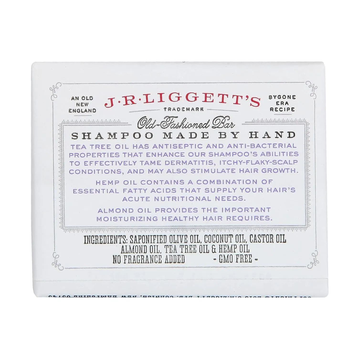 J·R·LIGGETT'S Shampoo Bars - Oils Including Tea Tree for Strong and Healthy Hair - Nourish with Antioxidants & Vitamins - Detergent and Sulfate-Free - Set of Three 3.5 Ounce Bars