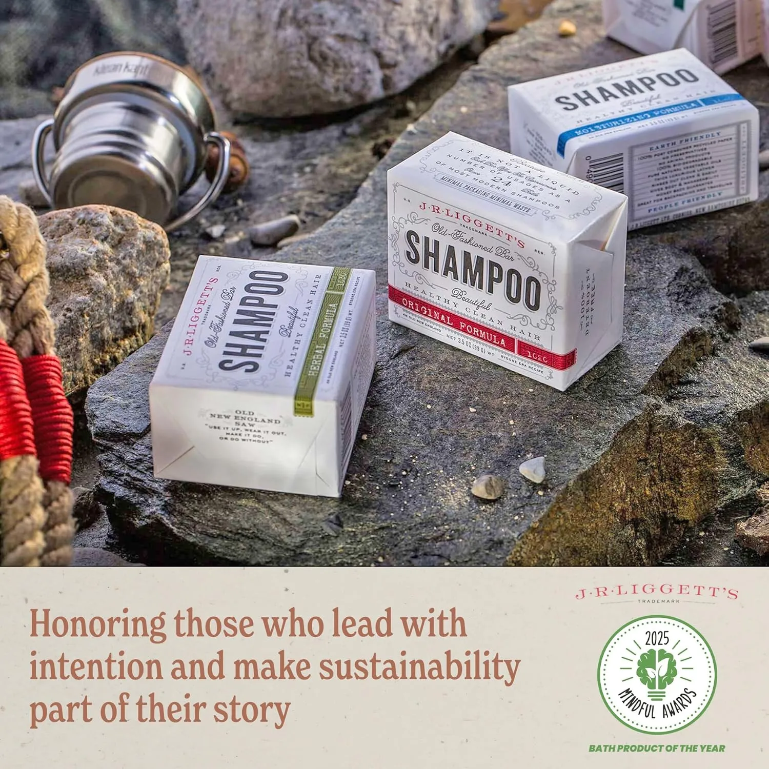 J·R·LIGGETT'S Shampoo Bars - Oils Including Tea Tree for Strong and Healthy Hair - Nourish with Antioxidants & Vitamins - Detergent and Sulfate-Free - Set of Three 3.5 Ounce Bars