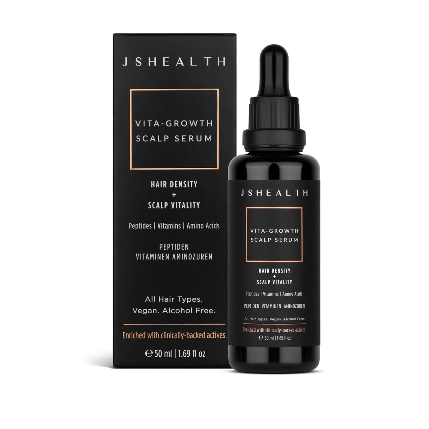 JSHealth Vitamins Vita-Growth Scalp Serum for Hair Density & Scalp Vitality - Hair Serum for Women with Peptides, Vitamins & Amino Acids