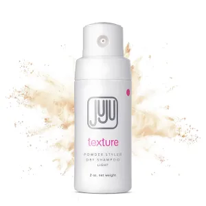 Juju Styling Texture Powder and Dry Shampoo Pump 2 Oz (Light) - Non Aerosol Dry Shampoo Powder for Women & Men, Travel Size Hair Texturizer for Volume, Fragrance Free Hair Care for All Types of Hairs