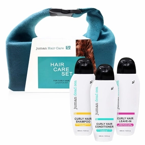 Juman Curly Hair Shampoo and Conditioner Set | Enriched with Essential Argan Oil & Plant Extracts | Free from Sulfates & Parabens | Vegan | Curly Hair Products Set of 3
