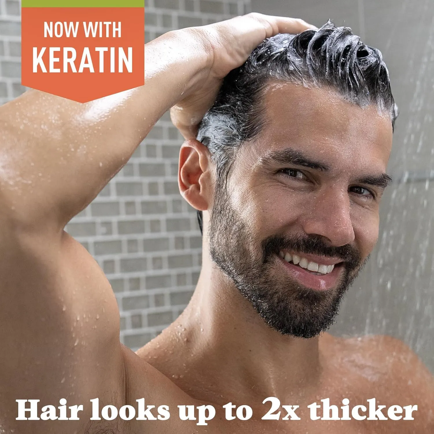 Just For Men Control GX Grey Reducing Beard Wash Shampoo with Keratin, Gradually Colors Mustache and Beard, Leaves Facial Hair Thicker Softer and Fuller, 4 Fl Oz - Pack of 3 (Packaging May Vary)