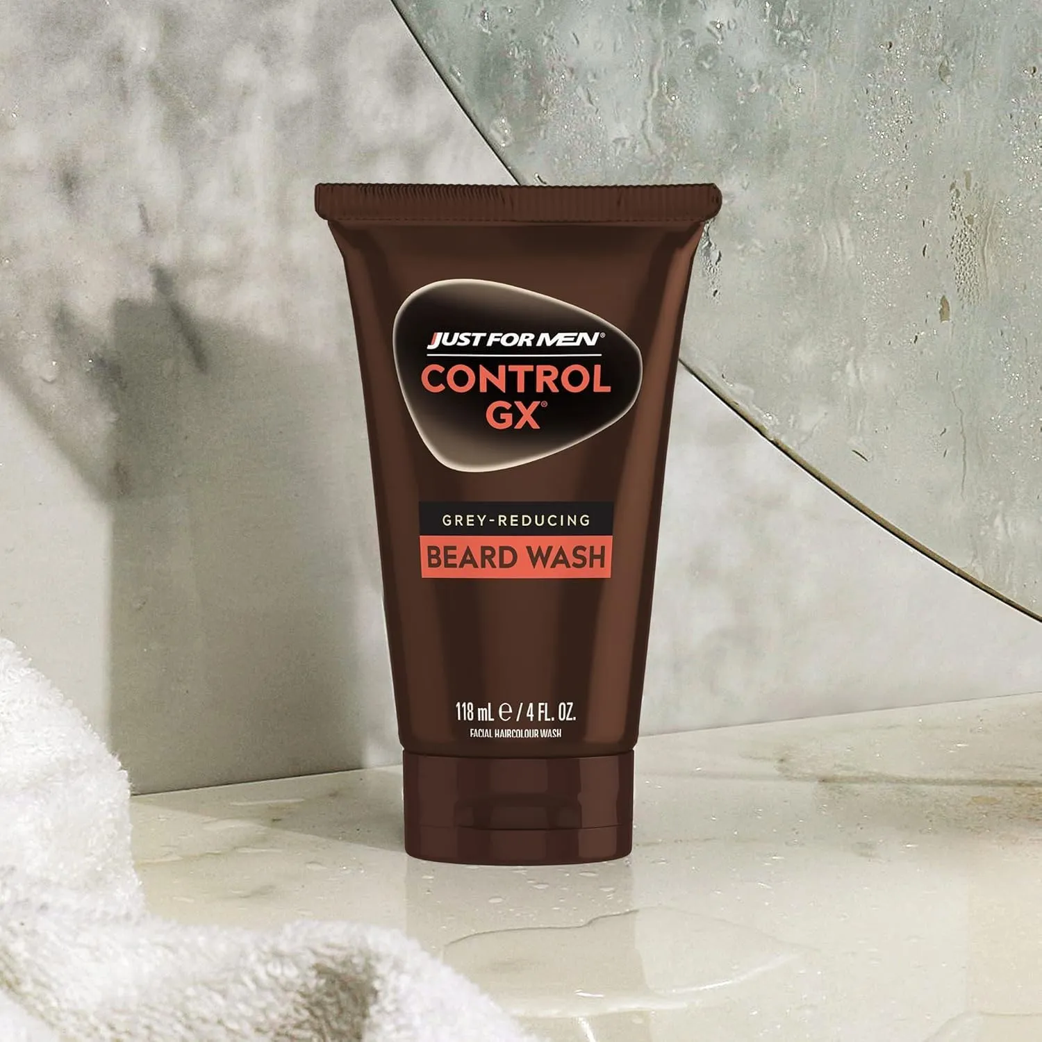 Just For Men Control GX Grey Reducing Beard Wash Shampoo with Keratin, Gradually Colors Mustache and Beard, Leaves Facial Hair Thicker Softer and Fuller, 4 Fl Oz - Pack of 3 (Packaging May Vary)