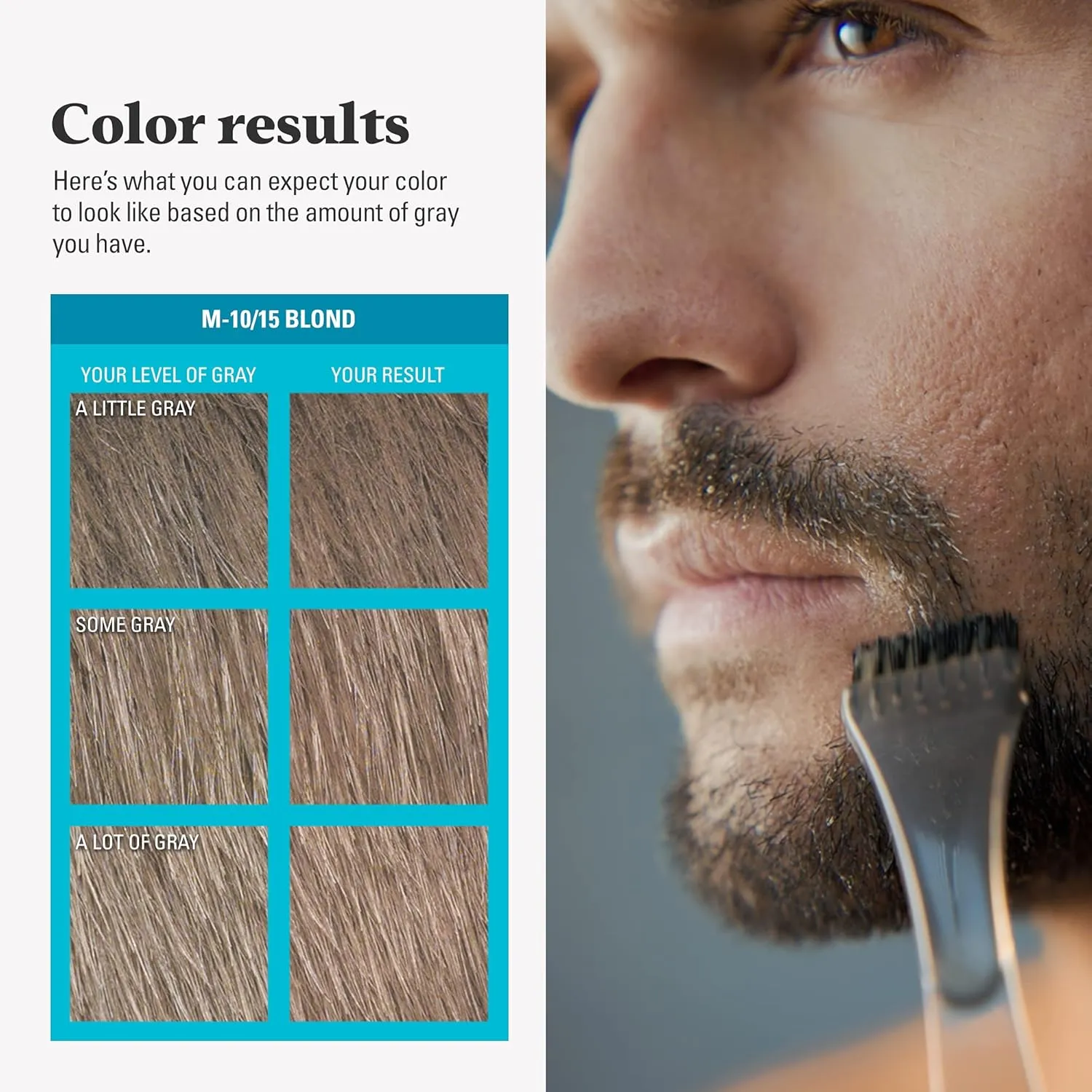 Just For Men Mustache & Beard, Beard Dye for Men with Brush Included, With Keratin Biotin Aloe and Coconut Oil for Healthy Facial Hair - Blond, M-10/15, Pack of 3 (Packaging May Vary)