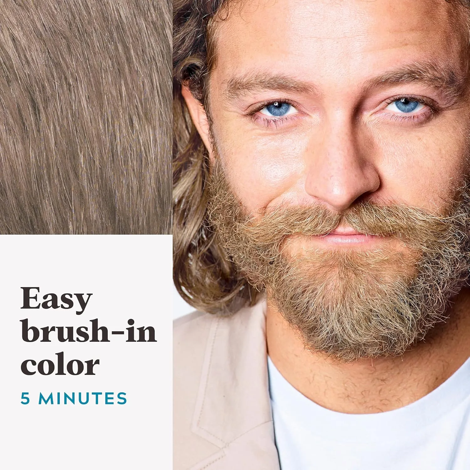 Just For Men Mustache & Beard, Beard Dye for Men with Brush Included, With Keratin Biotin Aloe and Coconut Oil for Healthy Facial Hair - Blond, M-10/15, Pack of 3 (Packaging May Vary)