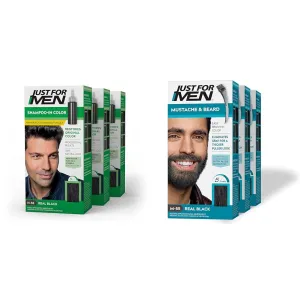 Just For Men Shampoo-In Color (Formerly Original Formula) & Mustache & Beard