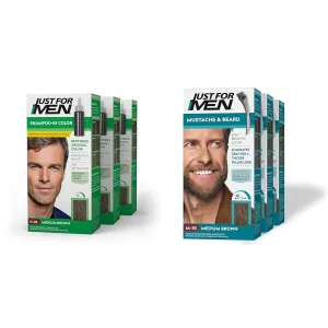 Just For Men Shampoo-In Color (Formerly Original Formula) & Mustache & Beard