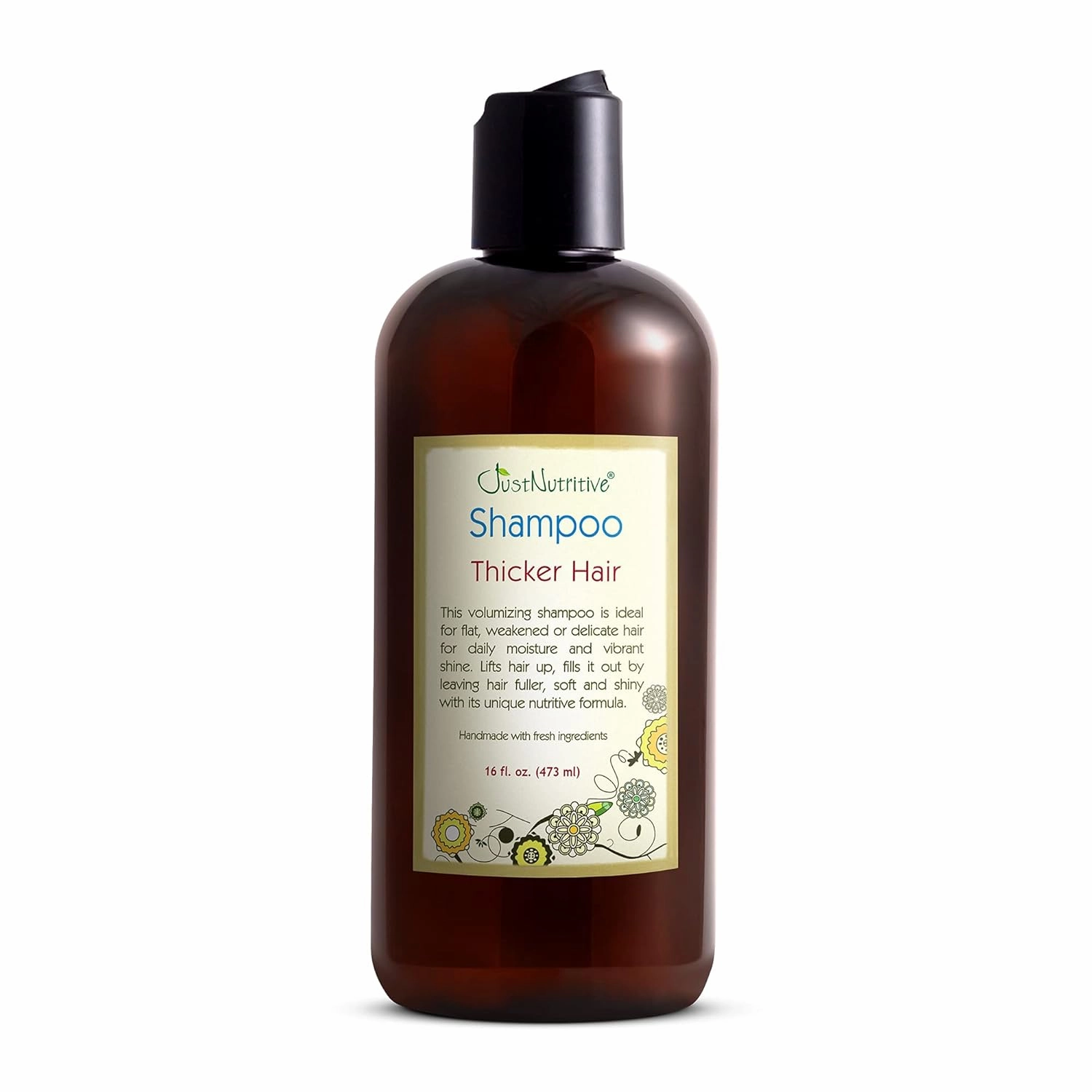 Just Nutritive Thicker Hair Shampoo | Hair Thickening | Hair Growth Thickening Shampoo | Grow Thick Hair | Hair Thickening Treatment for Men and Women 16 Oz
