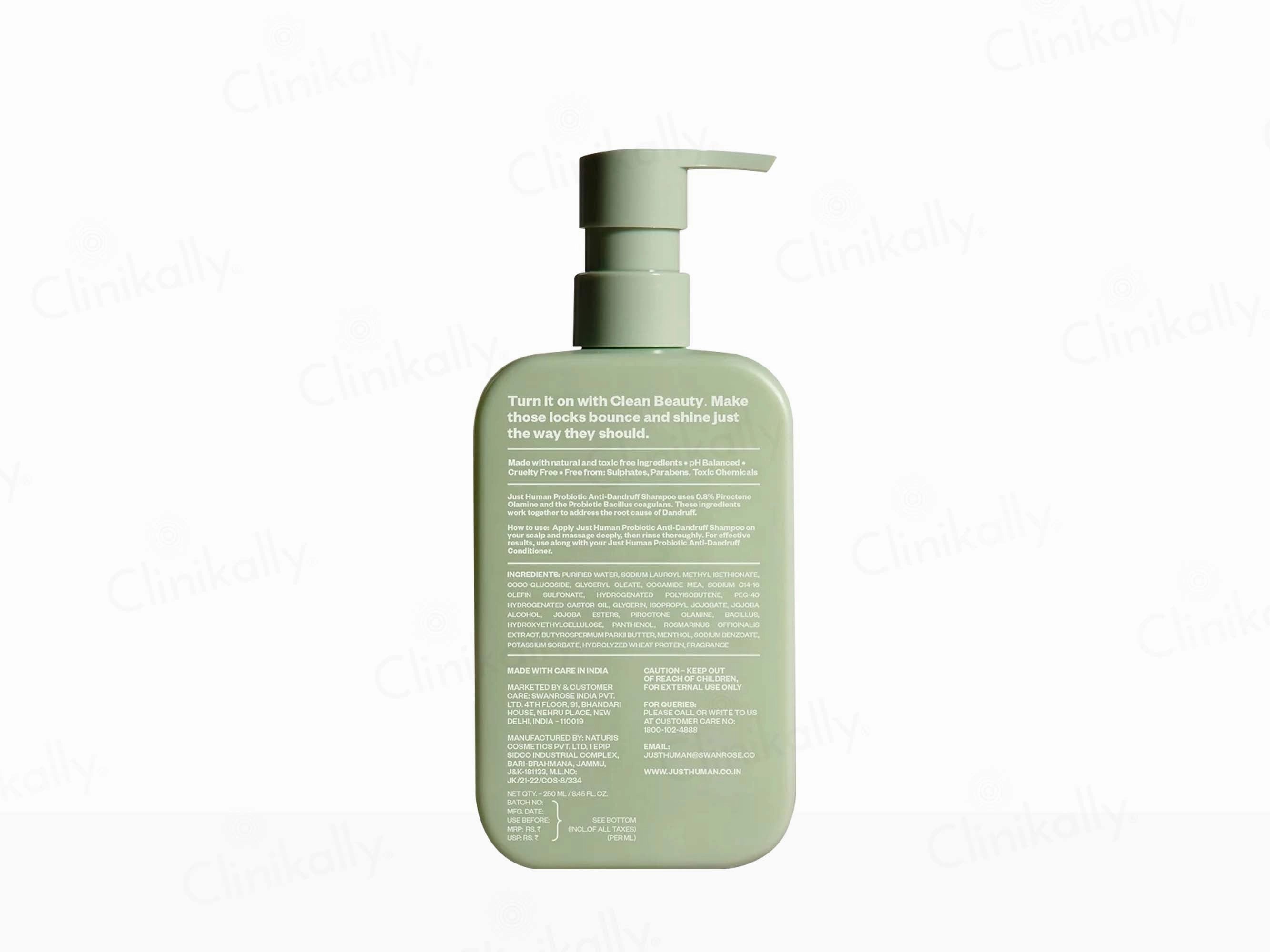 Justhuman Probiotic Anti-Dandruff Shampoo