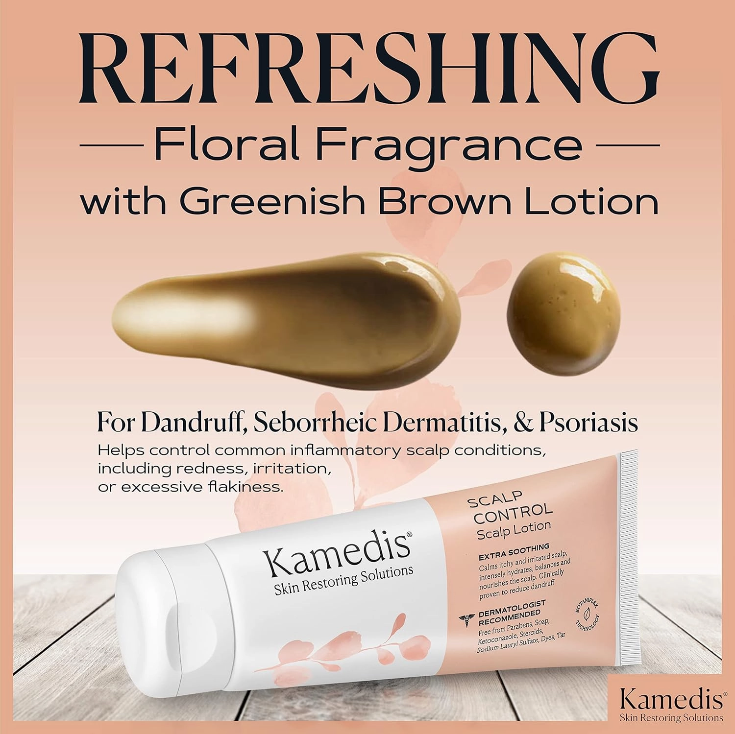 KAMEDIS Anti-Dandruff Therapy Shampoo 16.9 Fl Oz. & Botanical Moisturizer Over-Night Scalp Lotion 3.3 Fl Oz. - Remedy For Dry, Itchy, Flaky, Seborrheic Dermatitis and Sensitive Scalp