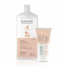 KAMEDIS Anti-Dandruff Therapy Shampoo 16.9 Fl Oz. & Botanical Moisturizer Over-Night Scalp Lotion 3.3 Fl Oz. - Remedy For Dry, Itchy, Flaky, Seborrheic Dermatitis and Sensitive Scalp