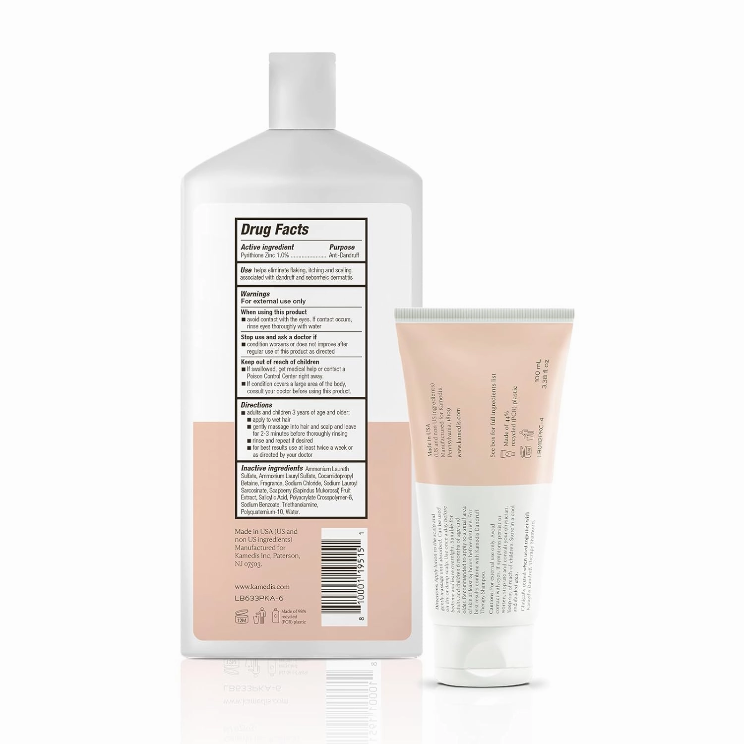 KAMEDIS Anti-Dandruff Therapy Shampoo 16.9 Fl Oz. & Botanical Moisturizer Over-Night Scalp Lotion 3.3 Fl Oz. - Remedy For Dry, Itchy, Flaky, Seborrheic Dermatitis and Sensitive Scalp