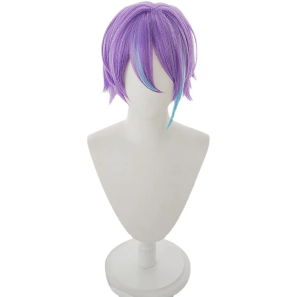 Kamishiro Rui Cosplay wig Purple &blue pick color 30cm (Purple &blue pick color(Kamishiro Rui))