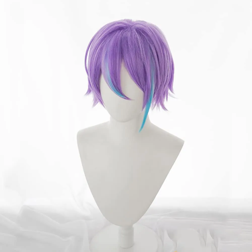 Kamishiro Rui Cosplay wig Purple &blue pick color 30cm (Purple &blue pick color(Kamishiro Rui))