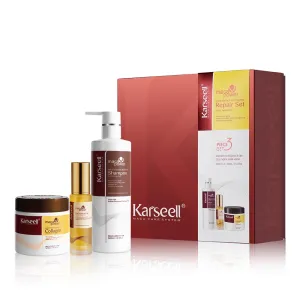 Karseell Collagen Hair Treatment Set, Deep Repair Collagen Hair Mask Shampoo and Argan Oil for Dry Damaged Hair of All Types - 2 x 16.9floz   1.69floz