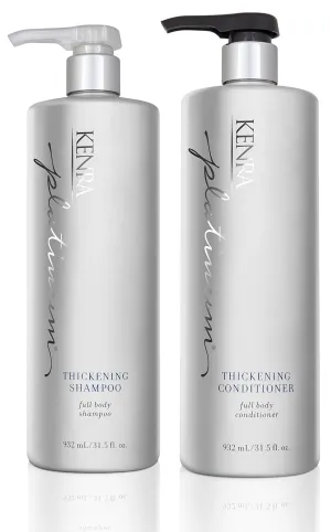 Kenra Platinum Thickening Shampoo/Conditioner | Provides Nourishment & Delivers Shine | Increases Thickness & Volume | Body & Fullness | Protects Against Humidity | All Hair Types