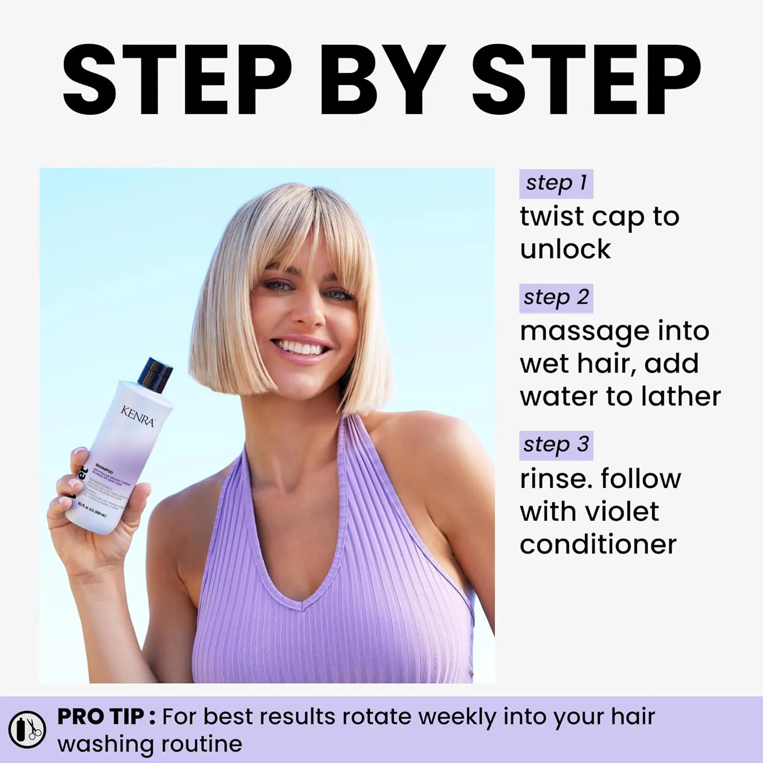 Kenra Violet Shampoo | Eliminates Brassy Tones | Purple Pigment   Deposit | Neutralizes Yellow | Moisturizes Processed Hair | Enhances Vibrancy of Blonde or Gray Hair | Color Safe