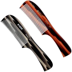 Kent 10T Graphite and Tortoiseshell Wide Tooth Comb - Rake Detangler for Curly, Beard and Men's Hair - Hair Care Supplies
