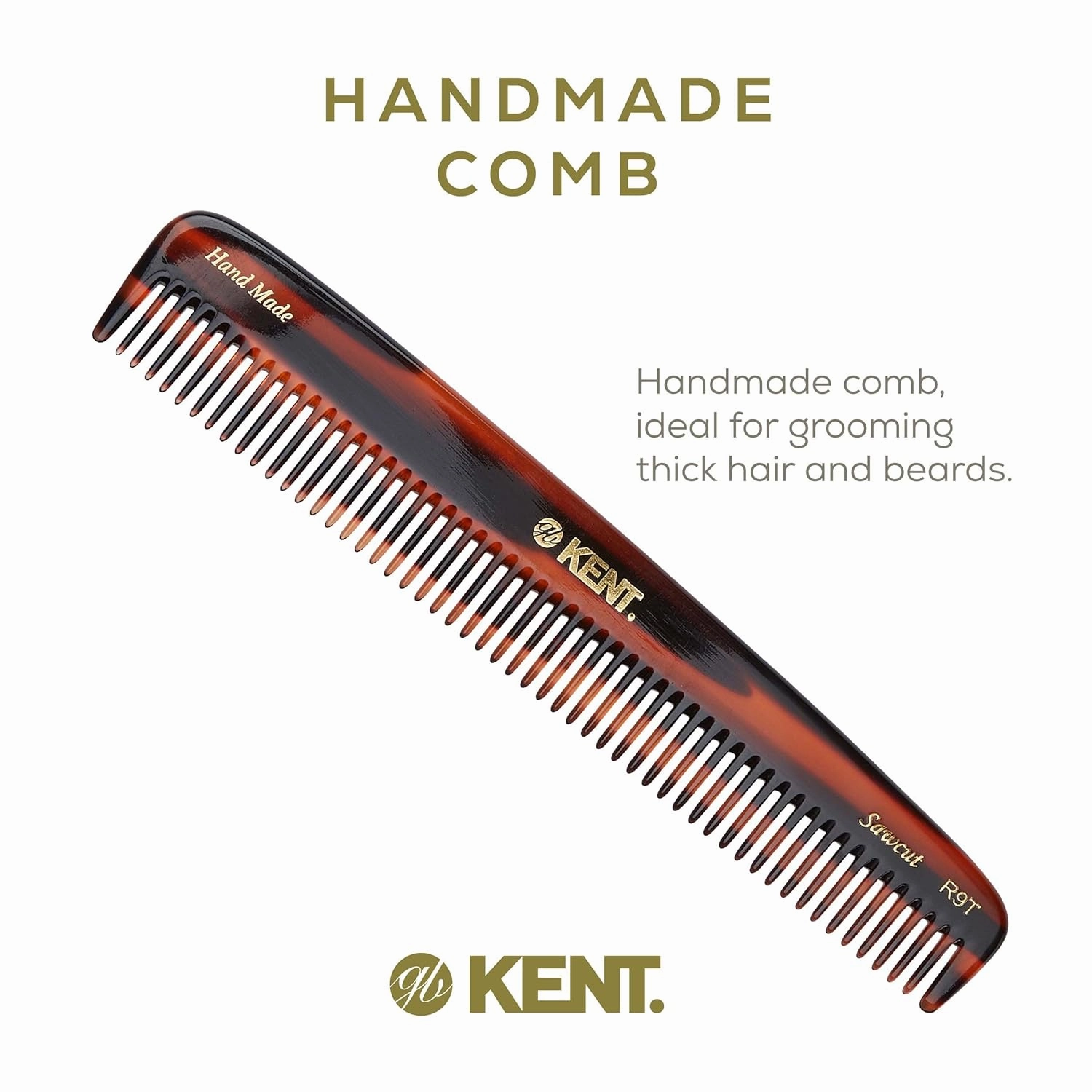 Kent - The Handmade Comb - 192 mm Coarse Toothed Dressing Table Comb Model No. R9T (3-Pack)