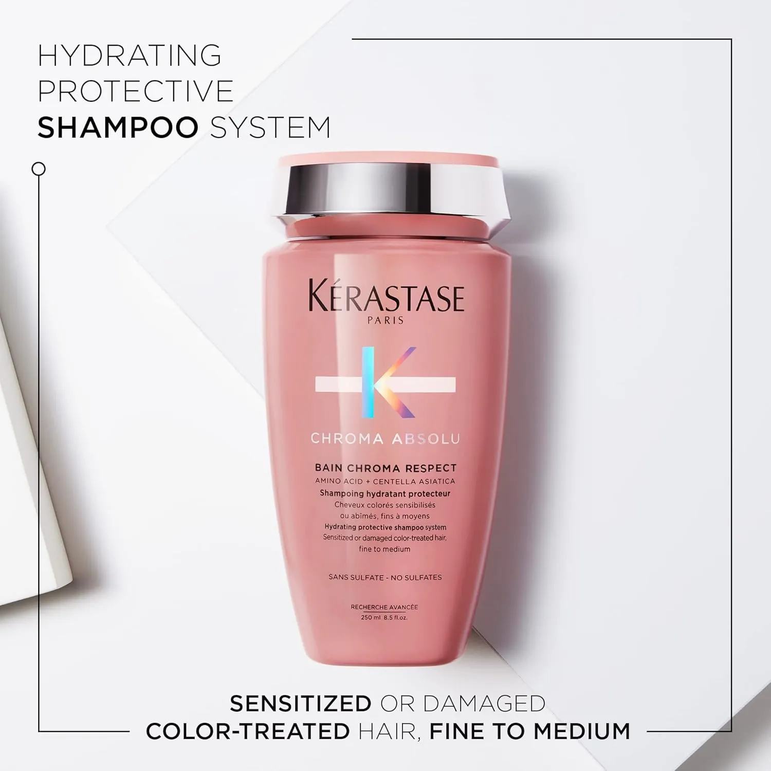 Kerastase Chroma Absolu Bain Chroma Respect Shampoo - Gentle Hydrating Protection, Preserves 92% Color Intensity, For Fine to Medium Hair