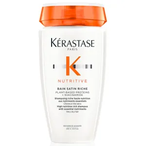 KERASTASE Nutritive Bain Satin Riche Shampoo | Cleanses & Deeply Replenishes Moisture | With Plant-Based Proteins & Niacinamide | For Medium to Thick to Dry Hair