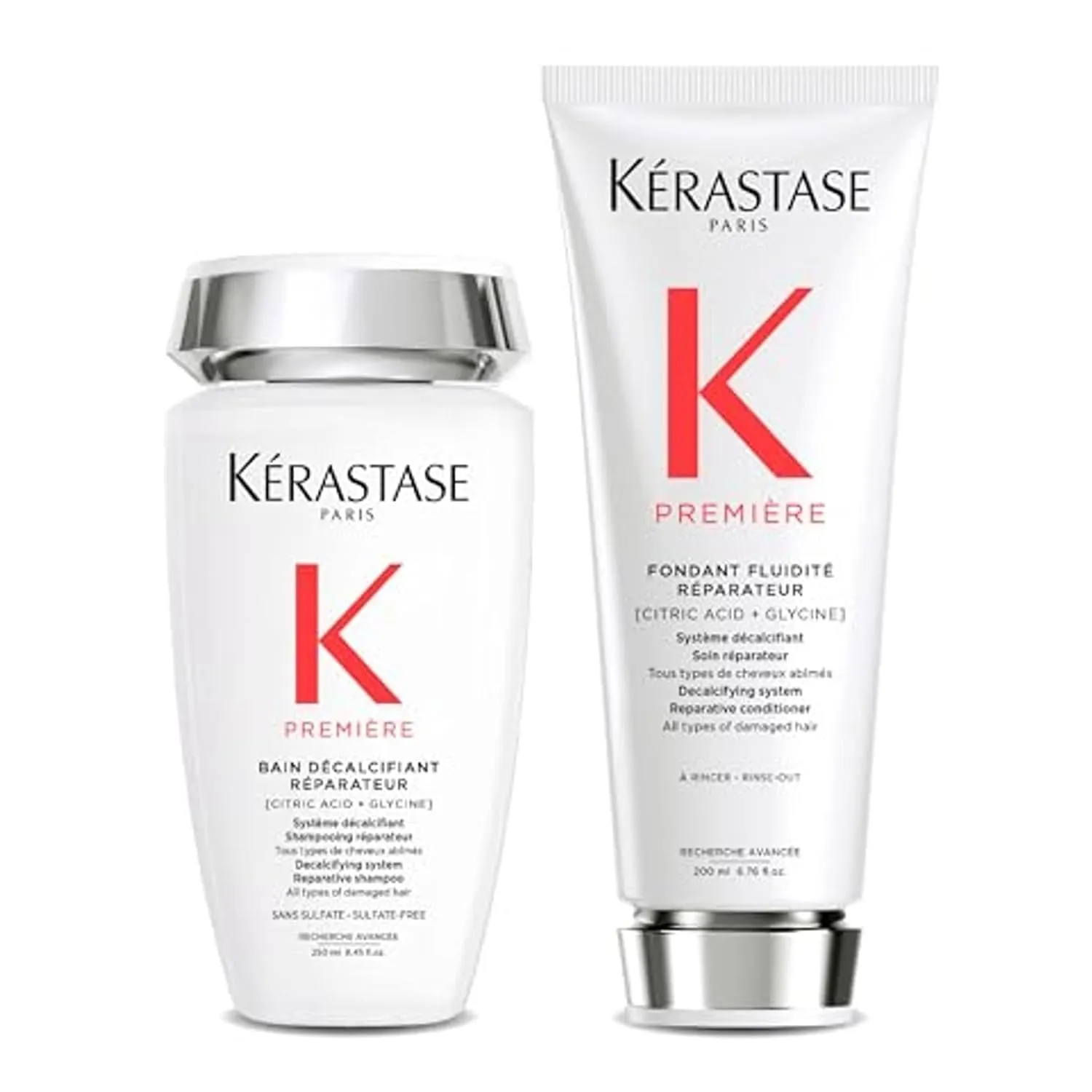 Kerastase Premiere Sulfate-Free Hair Repair Shampoo & Conditioner Set For Weakened and All Damaged Hair Types - Hydrates, Controls Frizz and Strengthens With Citric Acid