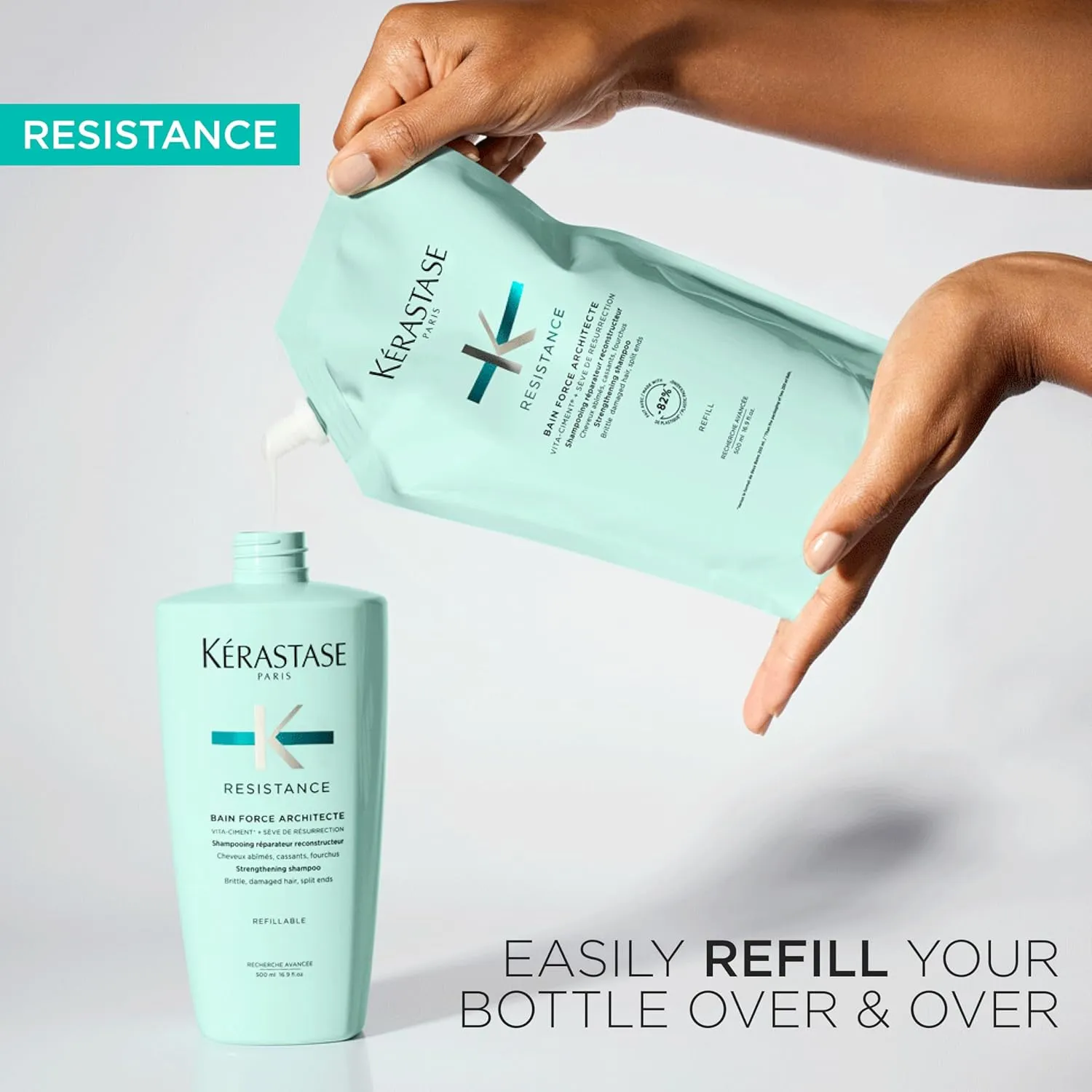 Kerastase Resistance Force Architecte Shampoo | Reconstructing Repair Shampoo | Formulated with Pro-Keratine Complex | For Weak and Damaged Hair