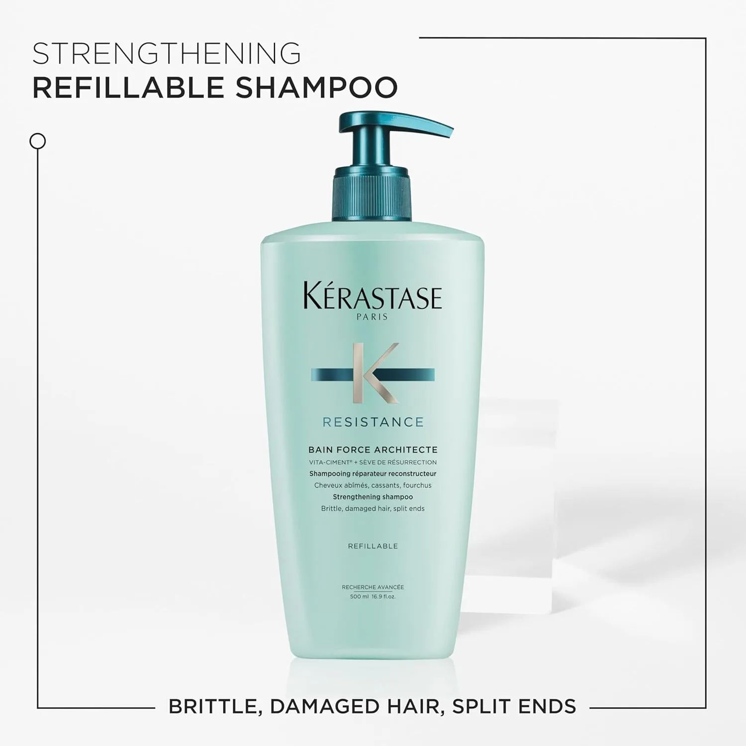 Kerastase Resistance Force Architecte Shampoo | Reconstructing Repair Shampoo | Formulated with Pro-Keratine Complex | For Weak and Damaged Hair