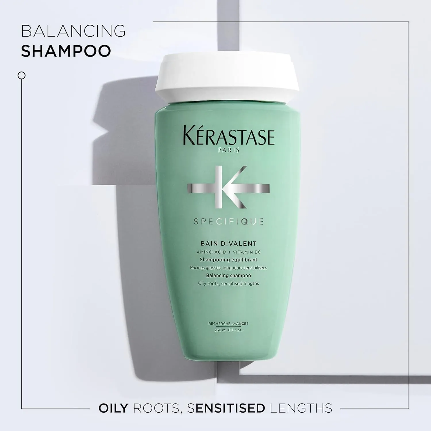 KERASTASE Specifique Balancing Shampoo for Oily Scalp & Hair, Cleanses Oil From Roots and Hydrates Dry Hair Ends