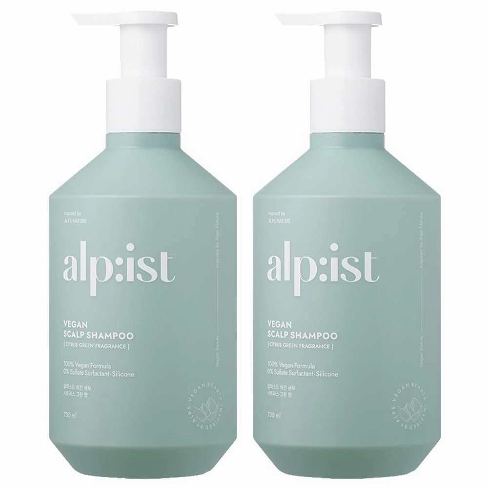 Kerasys alp:ist Vegan Formula Sulfate Silicone Paraben Free Nature alpist Scalp Care Citrus Green 24.68 fl oz / 730 ml (Shampoo, 2-Pack)