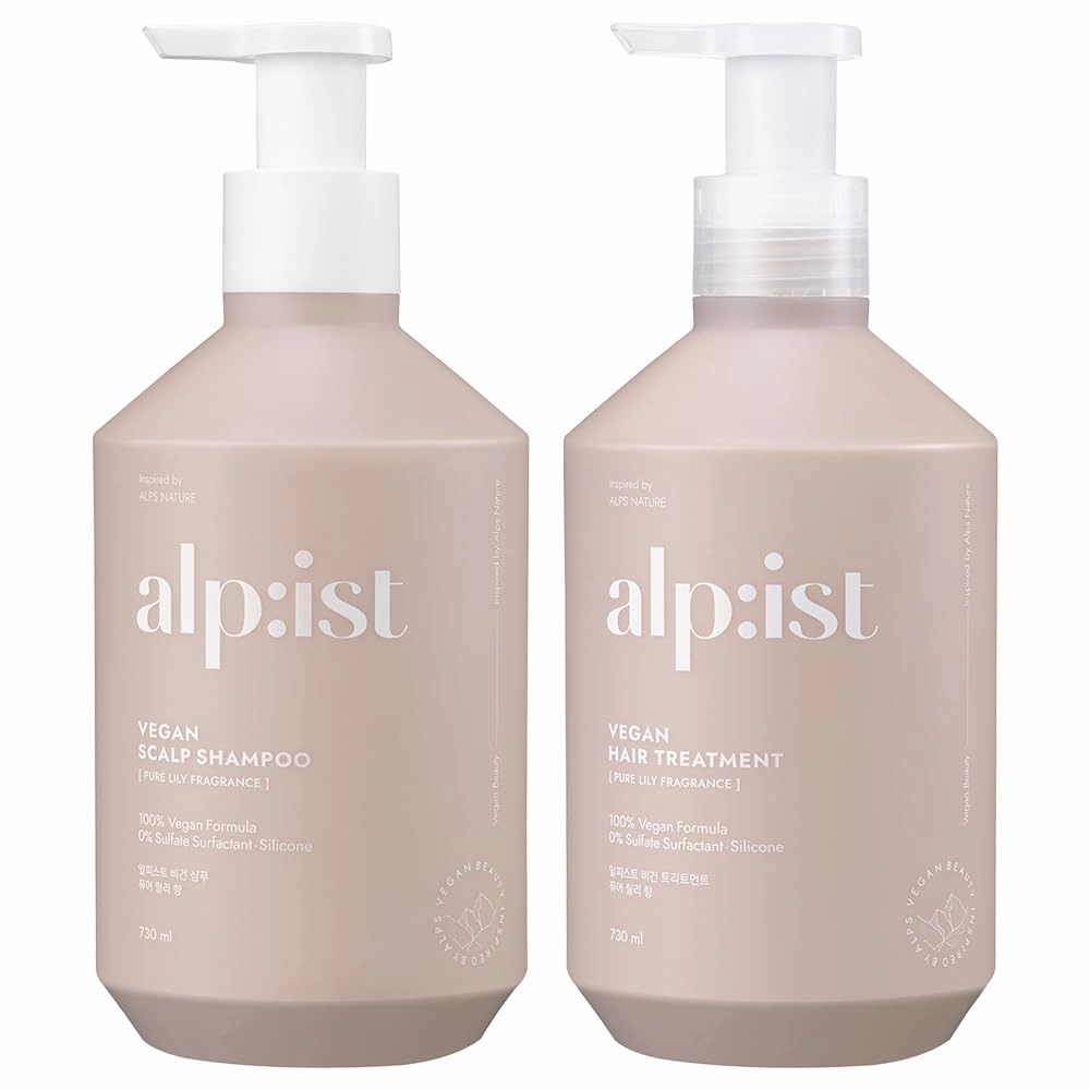 Kerasys alp:ist Vegan Formula Sulfate Silicone Paraben Free Nature alpist Scalp Care Pure Lily Fragrance 24.68 fl oz / 730 ml (Shampoo   Treatment Set)