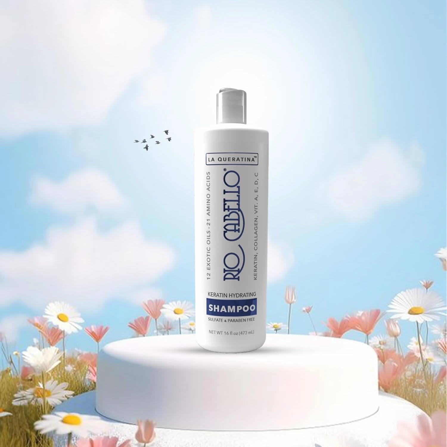 Keratin Hydrating Shampoo is Sulfate Free - Infused with Argan (Moroccan) Oil, 12 Exotic Oils, 21 Amino Acids, Biotin, Keratin, Collagen, & Vitamins - All Hair Types