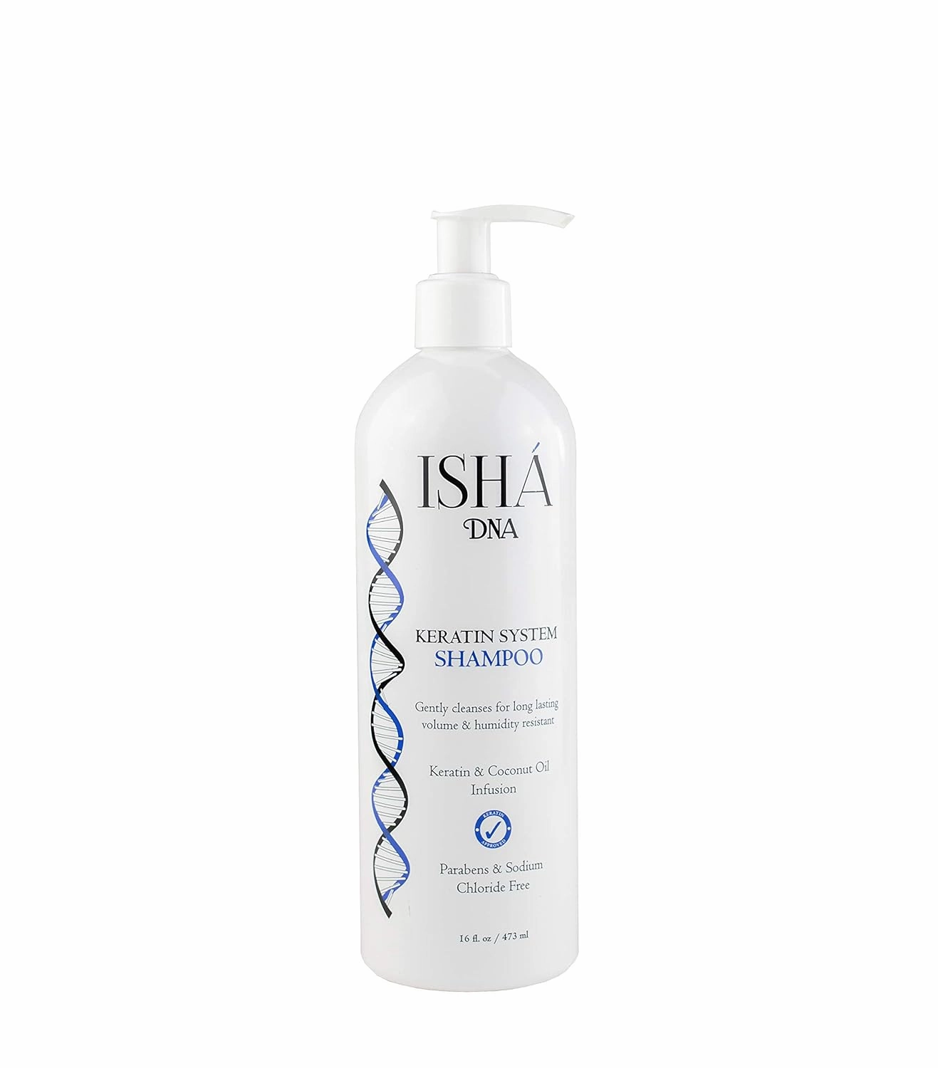 Keratin Treatment System Shampoo - Sulfate and Paraben-Free, Coconut Oil Infused for All Hair Types (16 Fl oz)