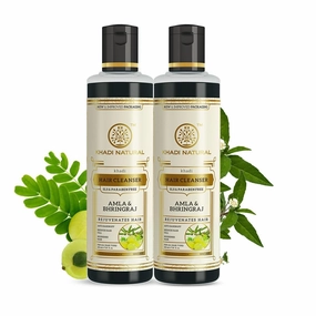 Khadi Natural Amla & Bhringraj Hair Shampoo | Anti-Dandruff Shampoo | Ayurvedic Shampooo for Hair Growth | Suitable for All Hair Types | Pack of 2