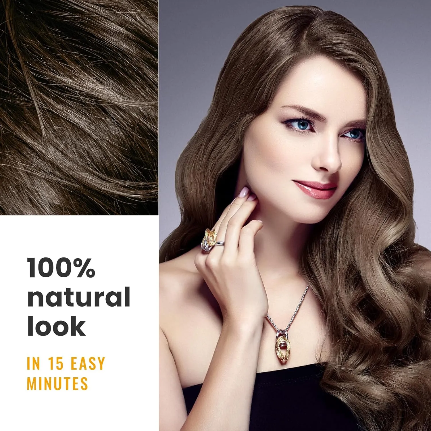 KINGMING Dark Brown 3 in 1 Hair Dye Shampoo for Gray Coverage, Herbal Ingredients for Men and Women, 500ml (Dark Brown)