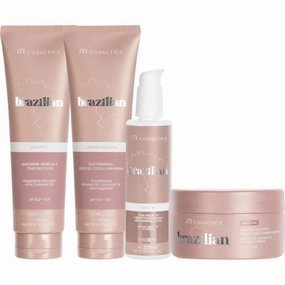 kit Brazilian Nutri Home Care 4 Steps | Shampoo, Conditioner, Mask and Leave In