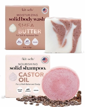 Kitsch Shea Butter Body Wash Bar & Castor Oil Shampoo Bar